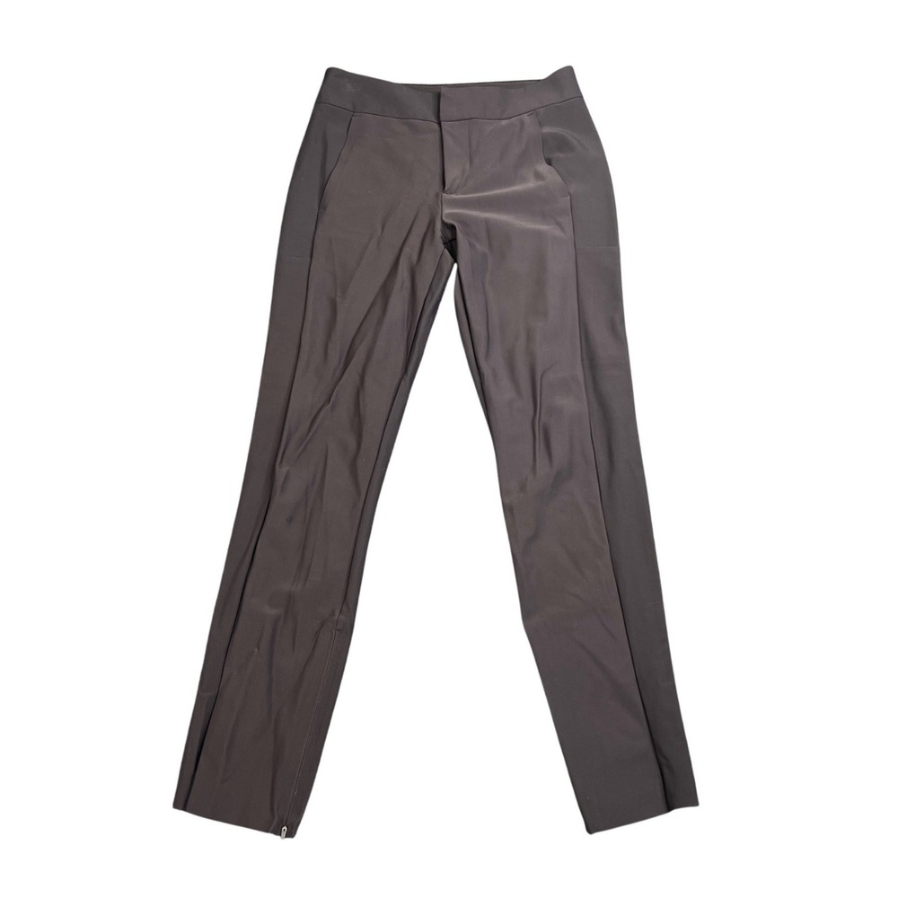 Athleta‎ Stellar Trouser Women's 2 Slim Leg Black Ankle Zip Travel Pants